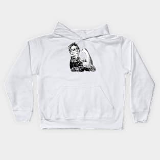 Classic Aged Look Rosie the Riveter Monochrome Kids Hoodie